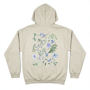 Sweat-shirt à capuche unisexe surdimensionné 100% coton molletonné, couleur unie, pull décontracté avec poche, coupe classique, idéal pour l'automne - Product Image 1