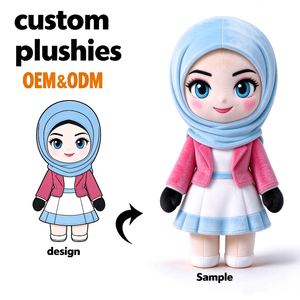 Poupée en peluche personnalisée avec hijab, rembourrage en coton PP, personnage musulman en peluche douce, jouet en peluche de dessin animé pour enfants, cadeau d'anniversaire - Product Image 3