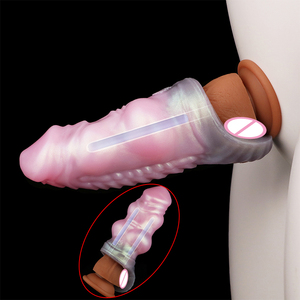 YOCY Silikon Penis Abdeckung mit Stütz stab Fetisch Hunde knoten Dildo Ärmel für Schwanz vergrößerung Wieder verwendbares Kondom Sexspielzeug Für Mann - Product Image 3