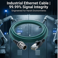 Câble réseau Ethernet en cuivre haute vitesse M12 8 broches X-Code vers RJ45 Cat6, PVC, usage industriel pour les systèmes de caméras IP CCTV