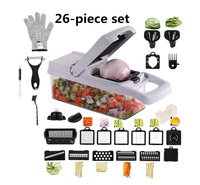 Hachoir à légumes multifonctionnel 26 en 1 Articles de cuisine en métal Mandoline Coupe-légumes manuel