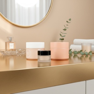 Cosmetic Face Cream Glass Jar Silk Screen Frosted Customized Color 30g 50g 100g Wide Mouth Body <b>Scrub</b> Glass Jar - Product Image 1