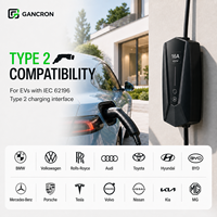 Chargeur rapide pour véhicules électriques GANCRON, niveau 2, type 2, 11 kW, 16 A, triphasé, AC, prise EU CEE, contrôle par application WiFi Tuya, pour usage domestique