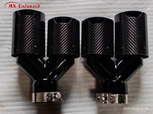 <span class=keywords><strong>Prix</strong></span> de gros MX 93mm Double Sortie Fibre de Carbone Acier Inoxydable Embouts de Pot d'Échappement pour Modification <span class=keywords><strong>BMW</strong></span> Série M X - Product Image 4