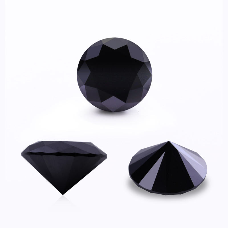 aaa顶级黑色圆形墨石实验室种植钻石松散宝石黑色摩沙石价格 from m