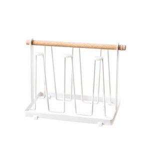 Modern Stainless Steel Wall-Mounted Non-Folding Portable Kitchen Storage <b>Rack</b> with Single Tier for Cup Holder <b>Wine</b> Glass Drain - Product Image 5