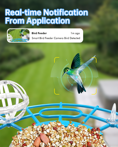 Mangeoire intelligente pour oiseaux 3MP avec caméra, reconnaissance IA, plus de 10 000 espèces d'oiseaux, vision nocturne couleur, notifications instantanées, Wifi 2.4G, IP65 - Product Image 4