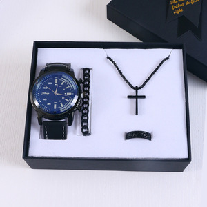 Produit tendance 2026 : Coffret Montre Homme, Bracelet, Collier, Bague – <span class=keywords><strong>Cadeau</strong></span> Souvenir Pratique et Idéal pour la Saint-Valentin ou les Affaires - Product Image 1