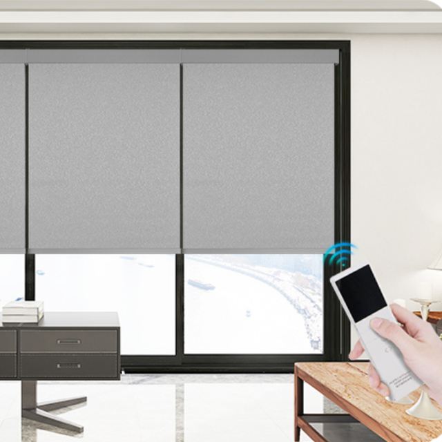 High Quality Electric Vertical Polyester Solar Screen Fabric Roller Blinds with Built-In Installation 100% Blackout for Window