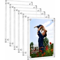 Cadre photo rectangulaire magnétique double face en acrylique transparent découpé sur mesure pour décoration intérieure