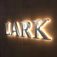 Enseigne lumineuse 3D personnalisée en métal, logo d'entreprise, enseigne extérieure rétroéclairée en acier inoxydable avec lettres en acrylique pour la décoration de vitrine