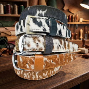 Ceinture décontractée vintage en cuir de vachette véritable rivetée avec boucle carrée en alliage, largeur 3,5 cm, longueur 120 cm - Product Image 1