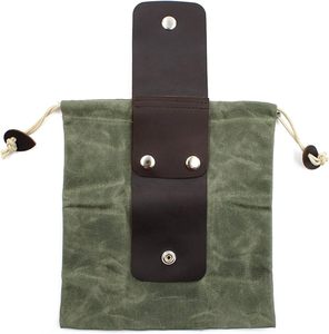 Groothandel Custom Logo Gewaxt <span class=keywords><strong>Canvas</strong></span> Lederen Tas Met Trekkoord Voor Gereedschap Buiten - Product Image 2