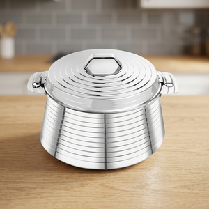 Casserole en acier inoxydable avec couvercle, 24 cm, ronde, durable, design minimaliste, compatible lave-vaisselle, pour cuisinière à gaz et à induction - Product Image 6
