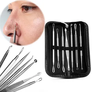 Nhà Máy Giá 7 cái gói mụn đầu đen Remover Công cụ thép không gỉ mụn nhược điểm comedone extractor chăm sóc mặt Beauty Tool Set Kit