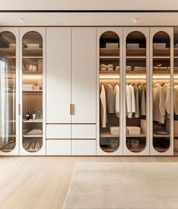 Usine de meubles de chambre à coucher moderne sur mesure haute brillance Casiers de garde-robe Armoires personnelles - Product Image 5