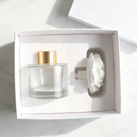 Diffuseur d'huiles essentielles en céramique parfumée, pierre aromatique, fleur en porcelaine faite à la main, bouteille en verre 100 ml, parfum d'ambiance pour la maison