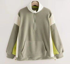 <span class=keywords><strong>Felpa</strong></span> <span class=keywords><strong>con</strong></span> collo a mezza Zip personalizzata in tinta <span class=keywords><strong>verde</strong></span> <span class=keywords><strong>con</strong></span> giacca in pile polare da <span class=keywords><strong>donna</strong></span> <span class=keywords><strong>felpa</strong></span> <span class=keywords><strong>con</strong></span> collo in piedi - Product Image 4