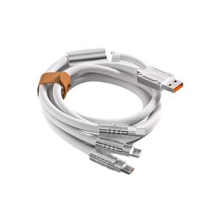 Precio de promoción para 120W 4 pies 3 en 1 Cable de carga múltiple Cable de silicona grueso de carga rápida para dispositivos IOS Micro <span class=keywords><strong>USB</strong></span> <span class=keywords><strong>C</strong></span> - Product Image 5