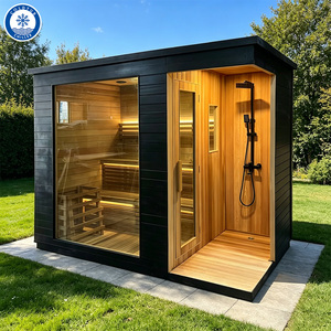 <span class=keywords><strong>Sauna</strong></span> de exterior moderna y lujosa <span class=keywords><strong>con</strong></span> ducha, de madera maciza, <span class=keywords><strong>con</strong></span> infrarrojos y estufa tradicional, capacidad para 4-6 personas, para jardín. - Product Image 4