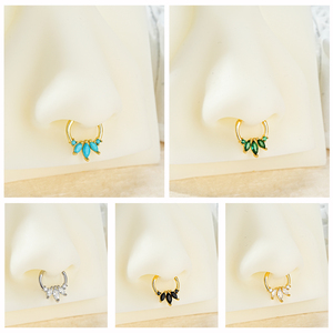 <span class=keywords><strong>Anelli</strong></span> da <span class=keywords><strong>naso</strong></span> alla moda in <span class=keywords><strong>argento</strong></span> 16G con zirconi, piercing clicker per setto, cartilagine, trago, elice, labbro - Product Image 4