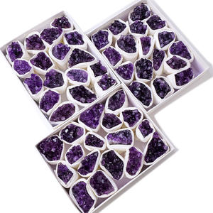 Toptan doğal brezilya ametist küme hayvan tasarım oyma taş seti çevre dostu yarı değerli taş el sanatları Feng Shui - Product Image 1