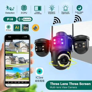 Caméra de surveillance WiFi ICSEE à 3 objectifs, résistante aux intempéries, pour extérieur et intérieur, avec alarme et interphone vocal - Product Image 3