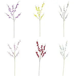 Single Stem 90cm Tall Artificial Butterfly Orchids 5 Flowers Real Touch Silk Fabric Mother's Day Graduation Valentine's Day