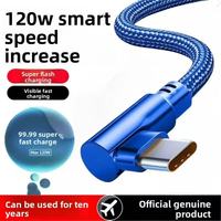 Câble de données Type-C en nylon 120W pour appareils mobiles Câble USB Flash à chargement super rapide avec design incurvé pour Oppo ladekabel