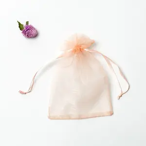 定制标志印花拉绳欧根纱结婚礼品糖果装饰袋