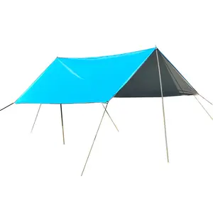 3-4 kişilik kamp dişli ultralight polyester güneşlik sırt çantası yağmur gölgelik gümüş kaplı su geçirmez uçan çadır kamp tente