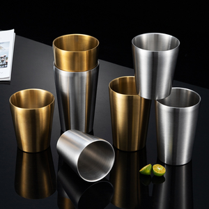 Tazza Impilabile in Acciaio Inox SUS304, Oro e Argento, Multi-Capacità, per Birra e Caffè, Ideale per Ristoranti, Bar, Campeggio e Attività all'Aperto - Product Image 1