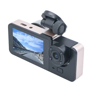 2022 Fashion design triple camera car black box 2.35 inch screen 3 lens car dvr with g sensor for car taxi