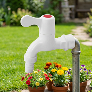 Robinet d'eau moderne en PVC blanc poli, facile à installer pour lavabo et machine à laver - Product Image 5