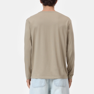 High Quality Cotton <strong>Long</strong> <strong>Sleeve</strong> for Men Soft Regular Homewear Manufacturer Custom Screen Print Casual O-neck <strong>T</strong> <strong>Shirts</strong> for Men - Product Image 2