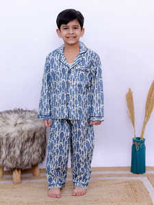 Ensemble de pyjamas en coton imprimé exclusif pour garçons, vêtements de maison, pantalons longs, vêtements chauds en flanelle pour la vente au détail, au prix de gros - Product Image 5