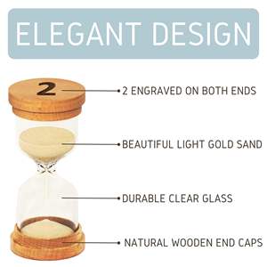 Reloj de <span class=keywords><strong>Arena</strong></span> Personalizado - Reloj de <span class=keywords><strong>Arena</strong></span> de Vidrio con Tapas de Madera para Niños, Aula, Cocina - Product Image 5