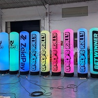 Columna inflable de alta calidad que cambia de color Pilar luminoso inflable Tubo inflable con luz LED
