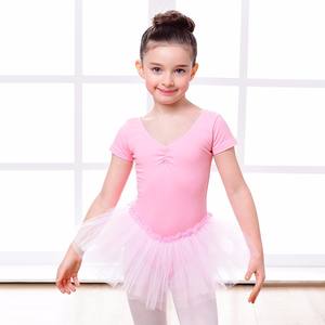 B8029 manga corta con falda vestido de tutú de Ballet profesional para niños leotardo de Ballet niños Leotardos de gimnasia para niñas - Product Image 4