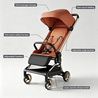 Poussette Bébé Pratique 2026 Dernière Génération avec Harnais de Sécurité 5 Points, Légère et Pliable, Idéale pour les Sorties Quotidiennes