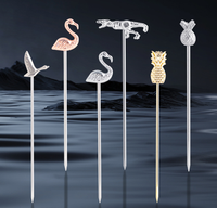 Creatieve roestvrijstalen flamingo fruitprikkers, taart-, gebak- en fruitspiesjes, decoratie voor bars en cocktails.