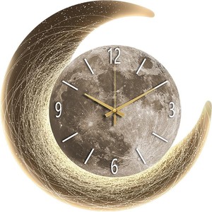 Orologio <span class=keywords><strong>da</strong></span> <span class=keywords><strong>Parete</strong></span> Moderno di Lusso con Decorazione per Soggiorno e Sala <span class=keywords><strong>da</strong></span> Pranzo, Dipinto Creativo con Luna, Orologio <span class=keywords><strong>LED</strong></span> Luminoso con Natura Morta - Product Image 6
