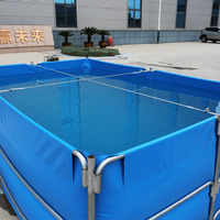 Bassin à poissons pliable en PVC rectangulaire pour l'élevage de crevettes, aquarium pour l'agriculture, aquarium avec cadre entièrement en acier