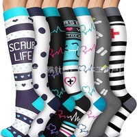 Chaussettes de compression respirantes personnalisées CMAX pour femmes et hommes, 20-30 mmHg, pour infirmières, voyages et grossesse