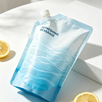 Sachets Doypack en plastique anti-fuite avec bec verseur, imprimés sur mesure, en feuille d'aluminium de qualité alimentaire, pour l'emballage de boissons liquides