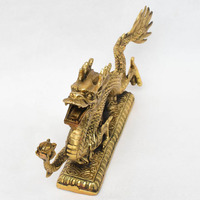 Cadeaux et artisanat, décoration intérieure, statue en laiton Feng Shui, figurine de dragon chinois antique, électro-plaquée