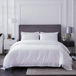 ขายส่งขนาดควีนไซส์300TC โรงแรมเตียงผ้าลินิน100% โรงแรมโรงแรมหรูหราผ้าปูเตียงชุดผ้าปูที่นอน
