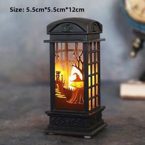 Lámpara de Plástico con Llama Simulada para Halloween - Decoración Tridimensional Pequeña con Formas de Calabaza, Fantasma, Cabina Telefónica y Bruja - Product Image 3