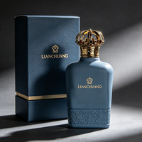 Flacon de parfum de luxe personnalisé 100 ml, fond épais, poids substantiel, bouchon en zamak, logo et boîte personnalisés