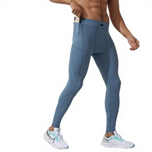 Pantalon skinny léger à compression pour homme, taille haute, poches latérales, taille élastique, séchage rapide, extensible dans quatre directions, respirant, coupe-vent - Product Image 3